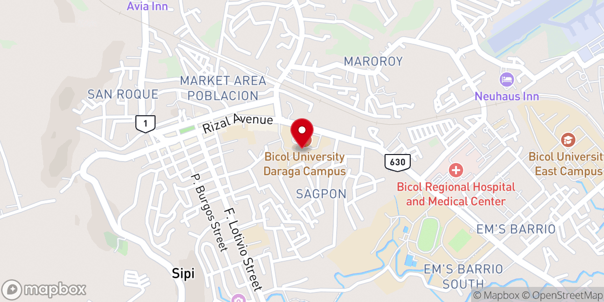 Map showing location of Our Lady of the Assumption Parish (Diocese of Legazpi)