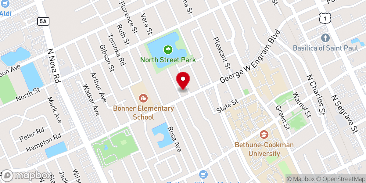 Map showing location of Mt Mission Baptist Church