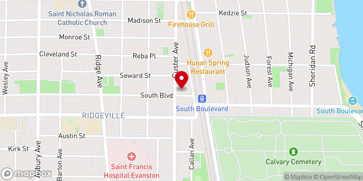 Map showing location of Ebenezer Evanston - Centro Cristiano Internacional Aposento Alto