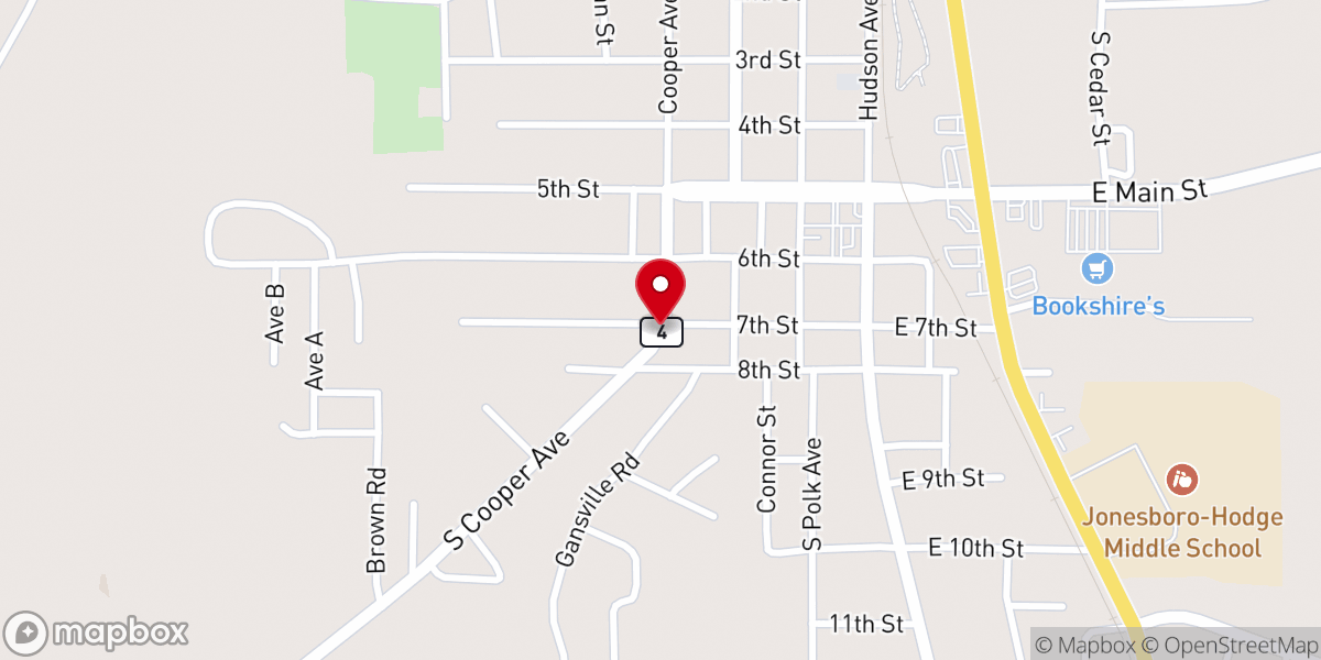 Map showing location of Pine Belt Multi-Purpose Comm
