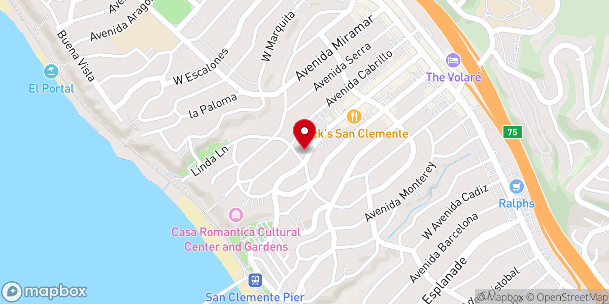 Map showing location of San Clemente Community Center