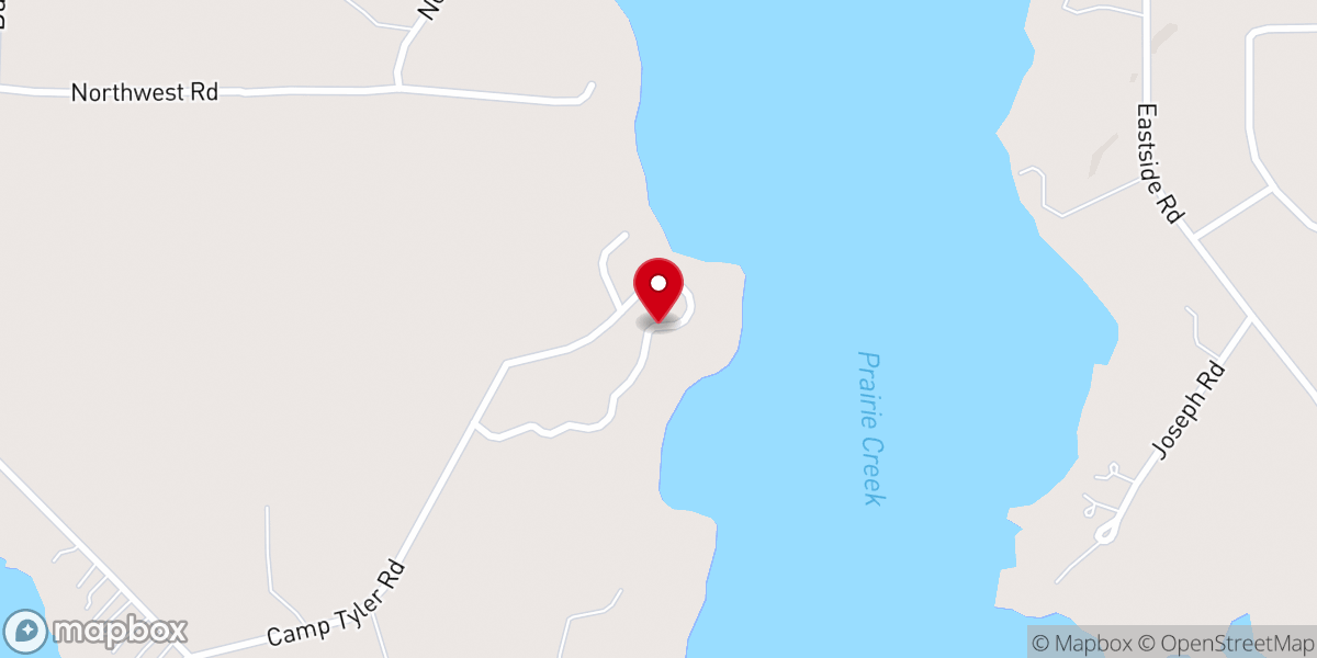 Map showing location of Camp Tyler