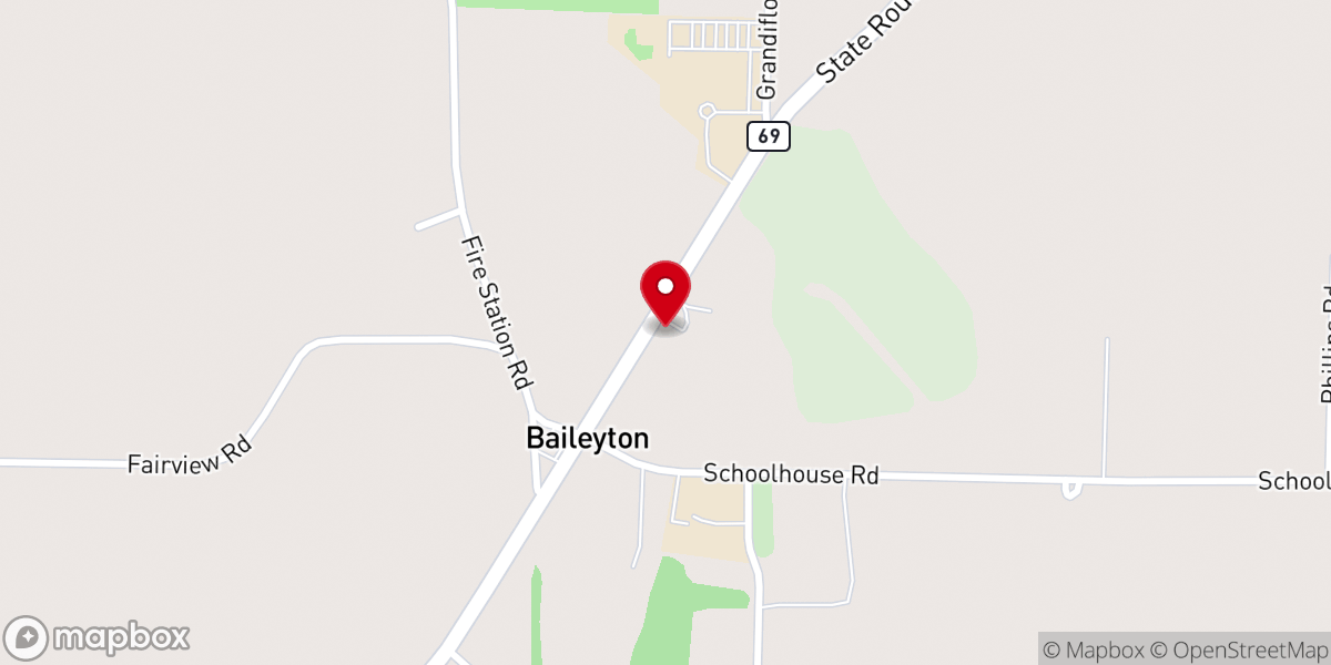 Map showing location of Baileyton United Methodist Church