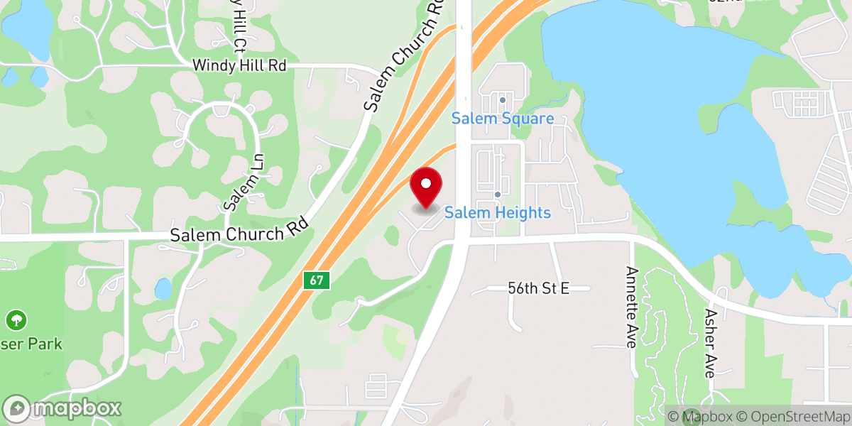 Map showing location of First Calvary Baptist Church