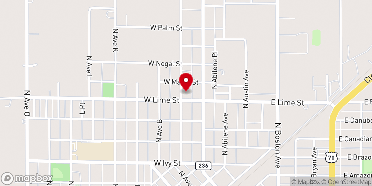 Map showing location of First Spanish Baptist Church