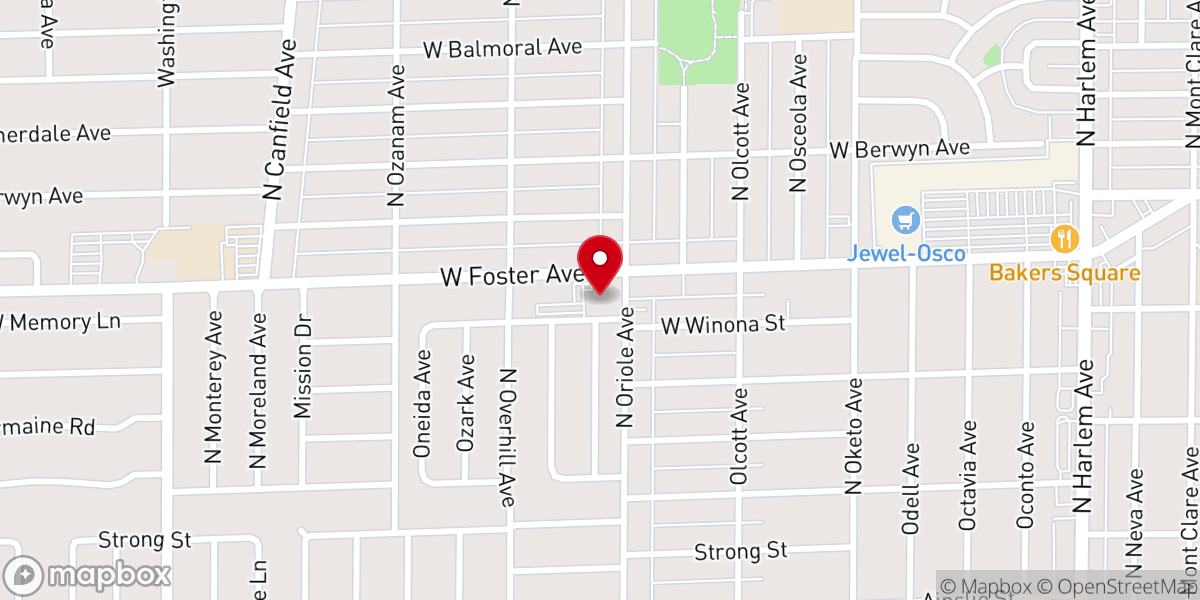 Map showing location of Bethel Community Church