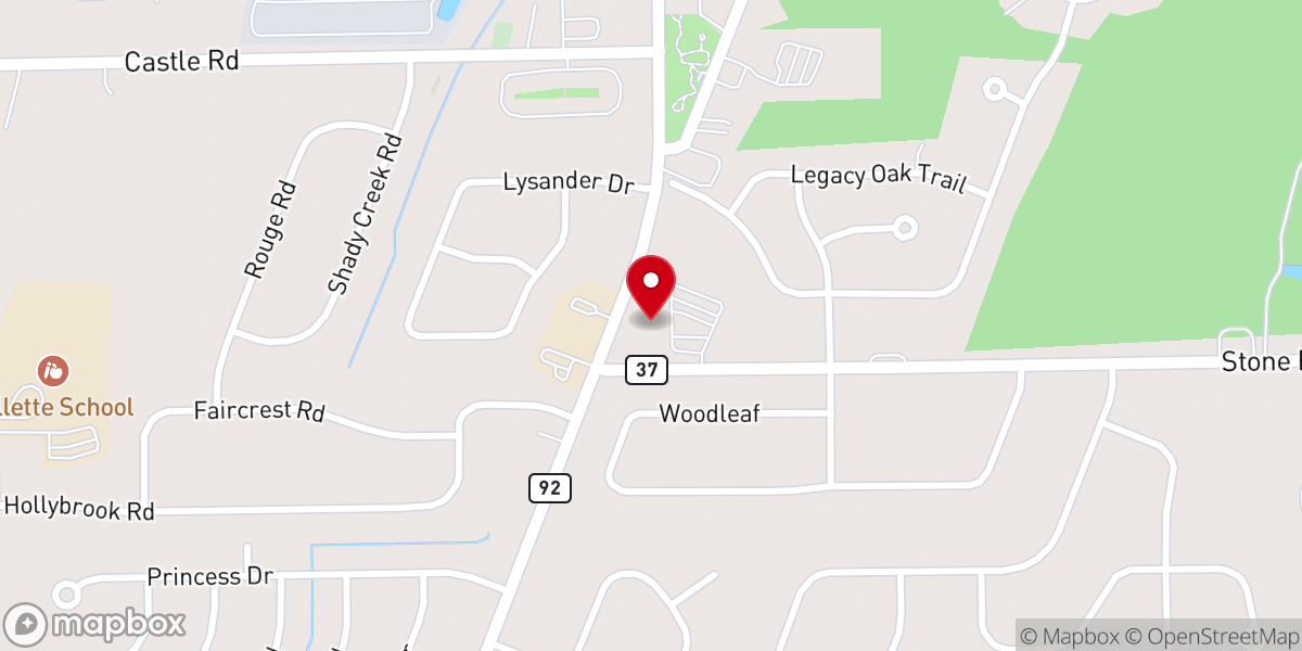 Map showing location of Pinnacle Lutheran Church