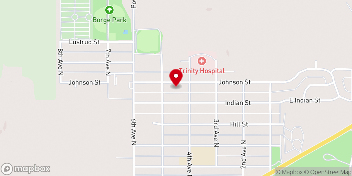 Map showing location of First Lutheran Church