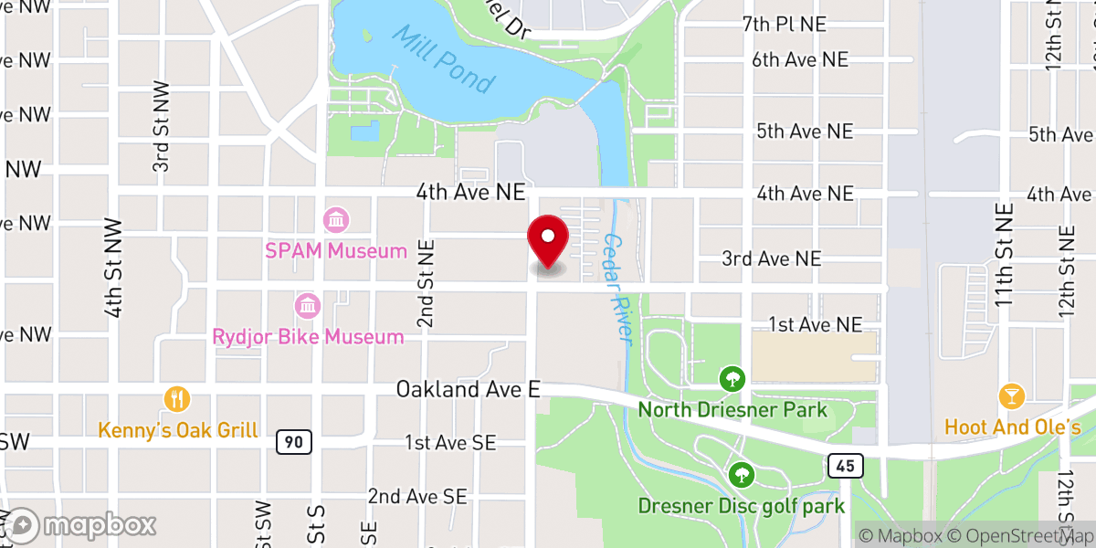 Map showing location of Riverside Arena