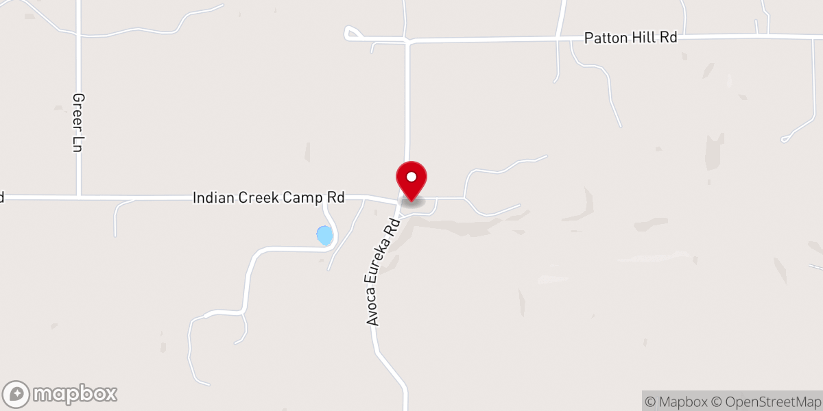 Map showing location of Indian Creek Baptist Camp