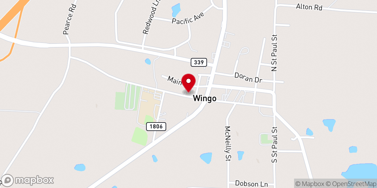 Map showing location of Wingo Cumberland Presbyterian