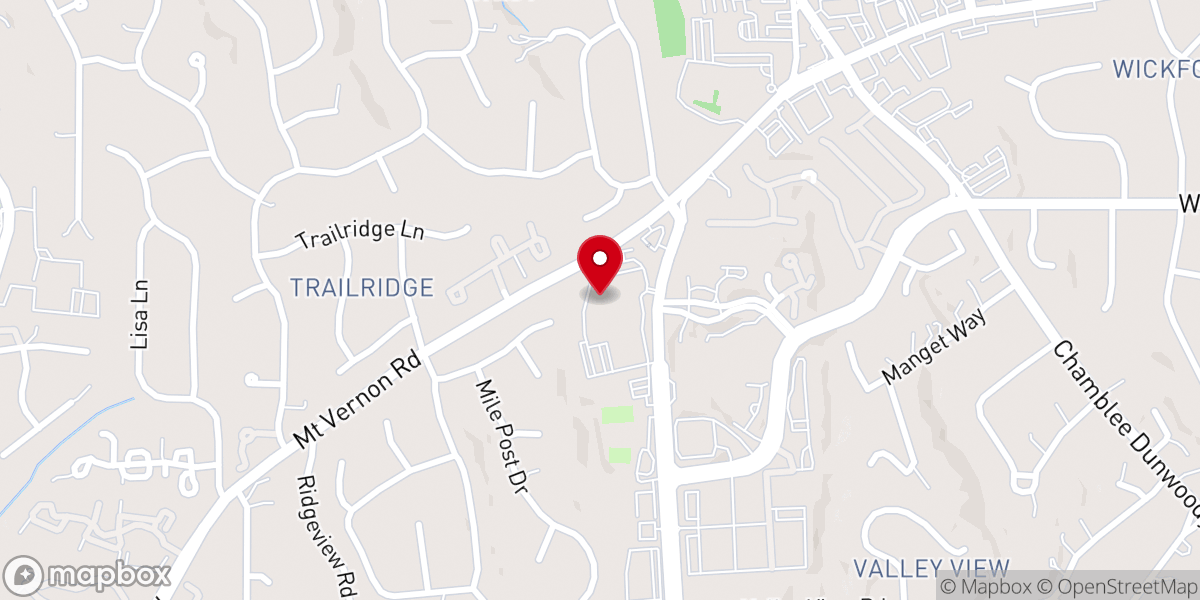 Map showing location of Dunwoody Baptist Church