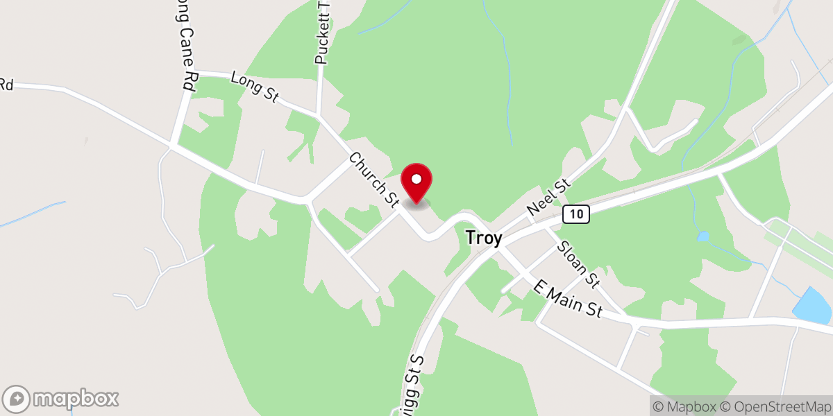 Map showing location of Troy ARP Church