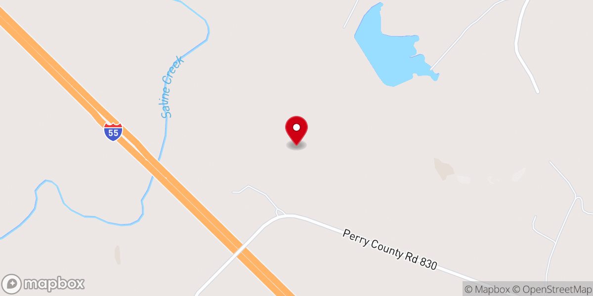 Map showing location of Peaceful Valley Baptist Camp