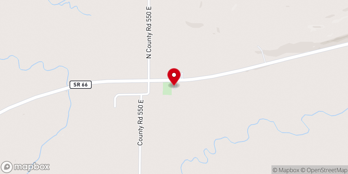Map showing location of Sandy Creek Baptist Church