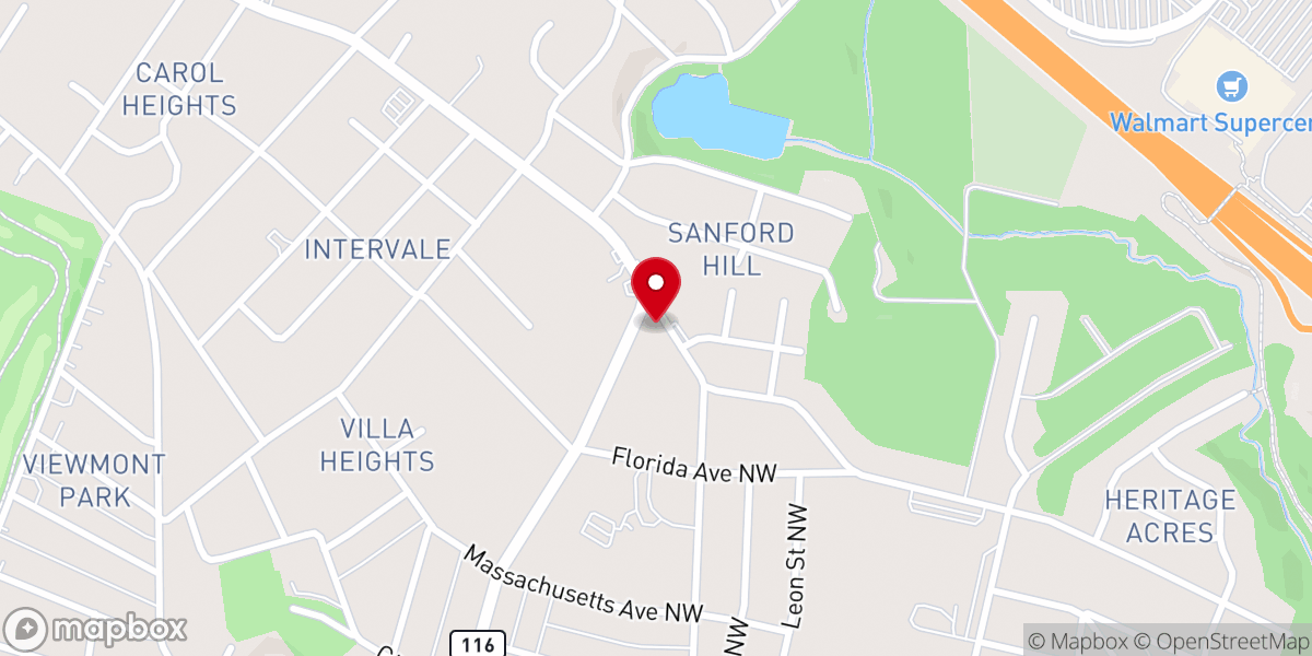 Map showing location of Ebenezer AME Church
