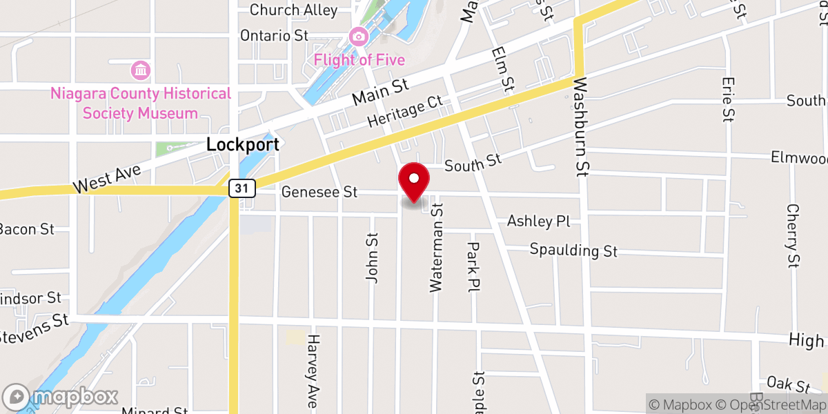 Map showing location of Christ Community Church Lockport, NY