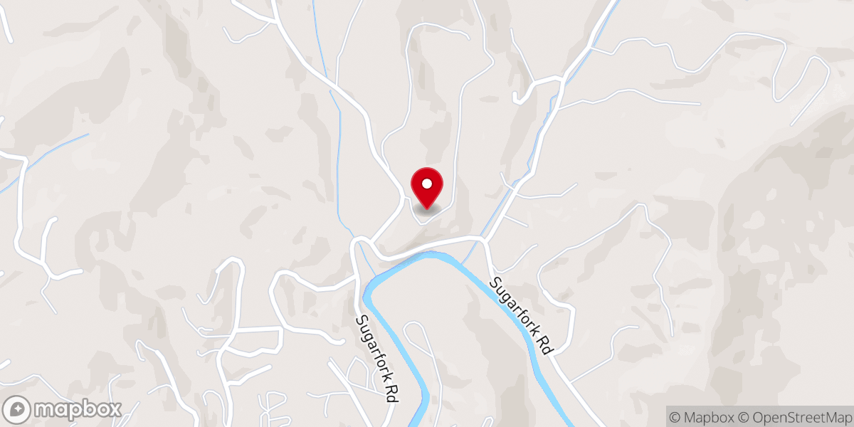 Map showing location of Sugarfork Baptist Church