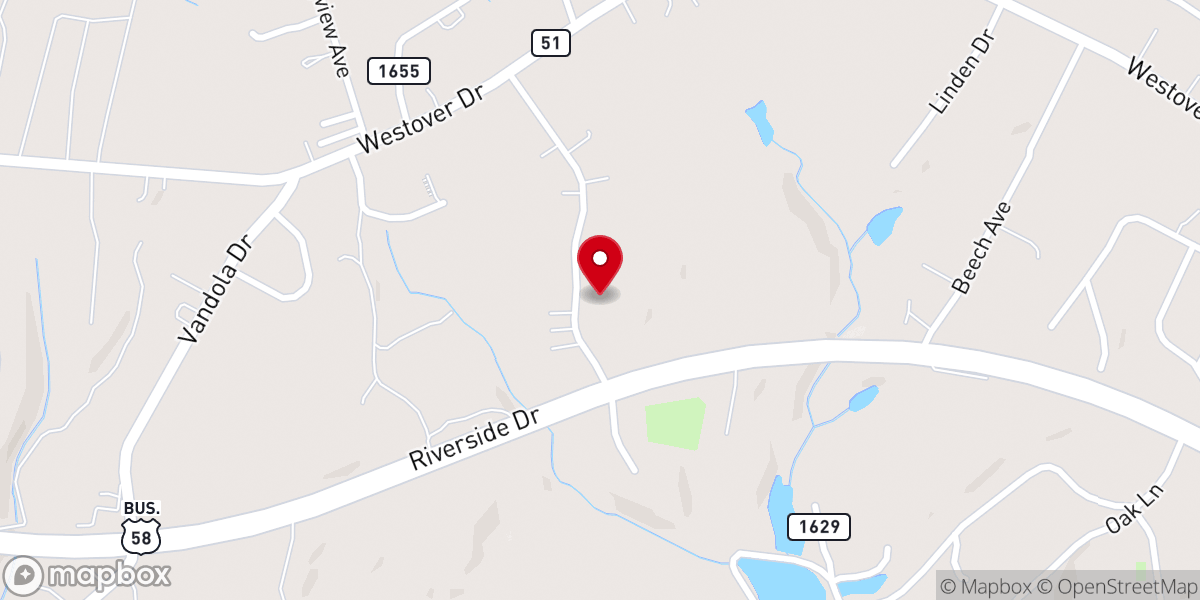 Map showing location of Danville Bible Chapel