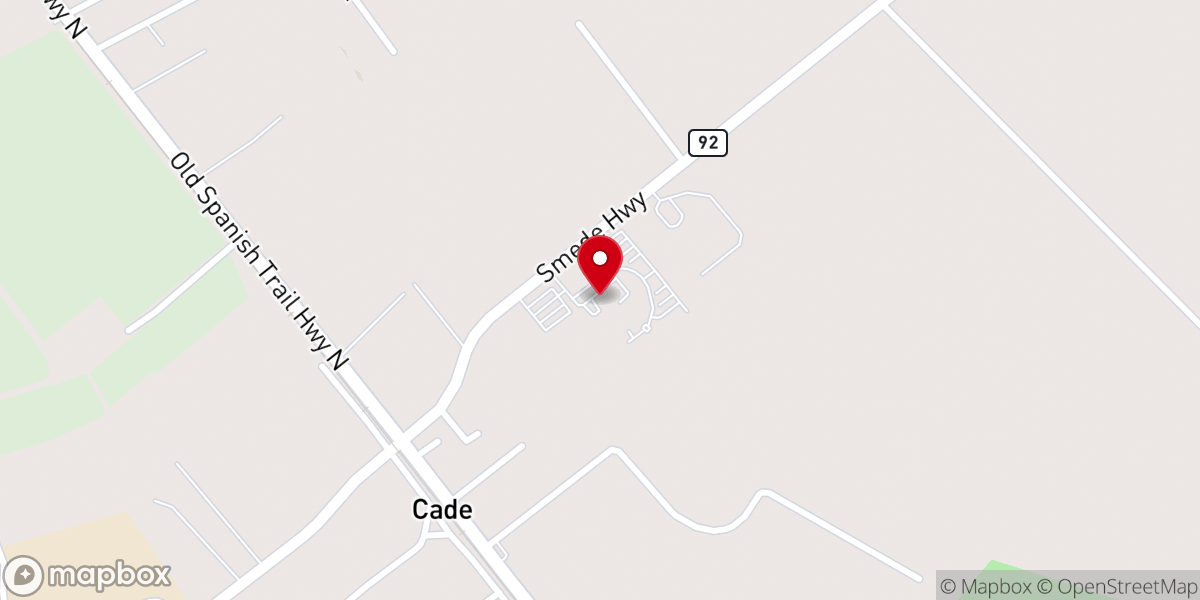 Map showing location of Cade Water Works District