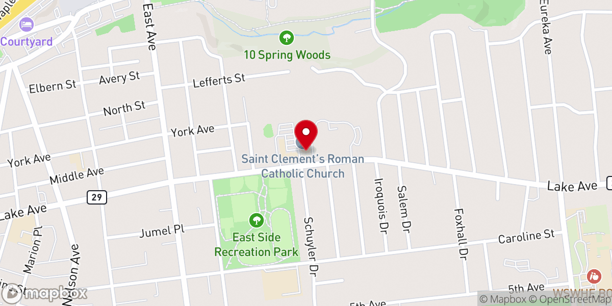 Map showing location of St. Clements Regional Catholic School