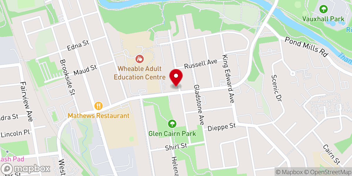 Map showing location of Chelsea Green Community Church