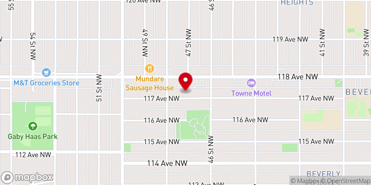 Map showing location of Goshen Evangelical Church of Edmonton