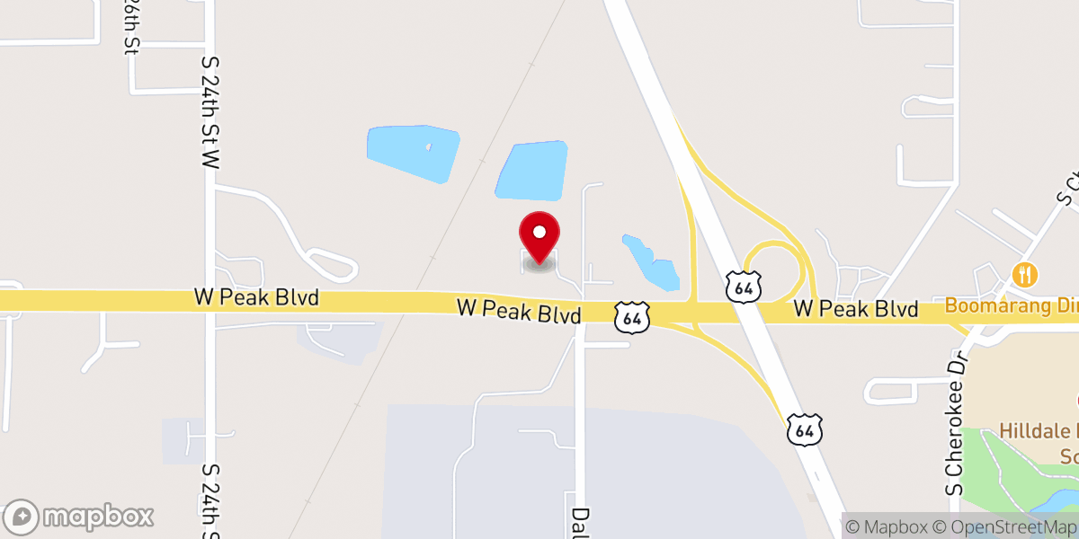 Map showing location of Oasis Community Church Muskogee