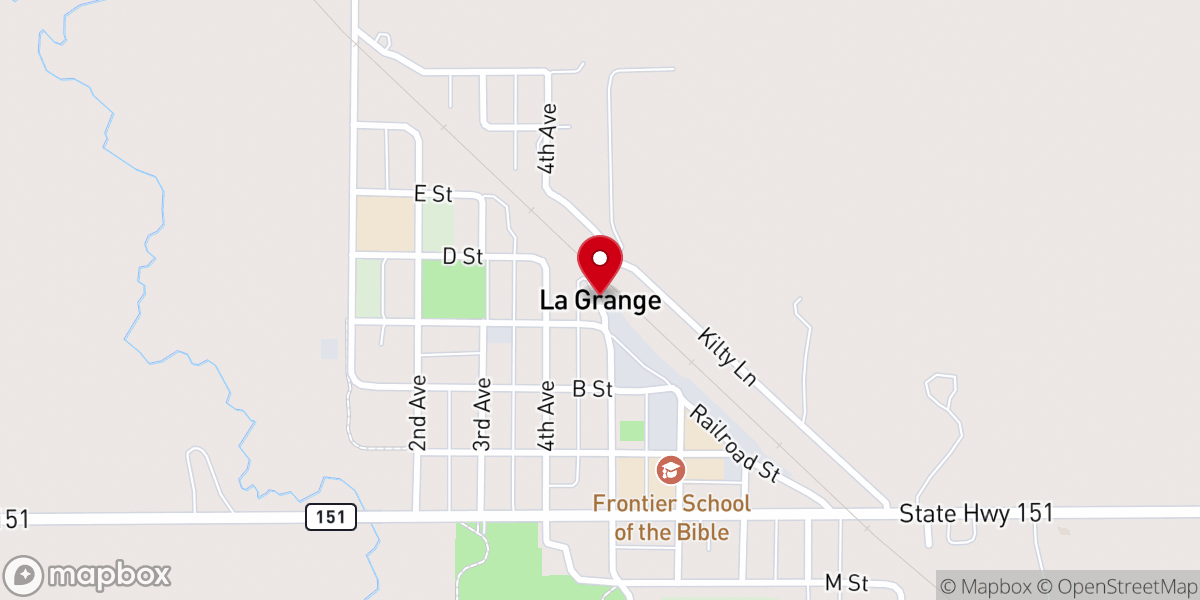 Map showing location of La Grange