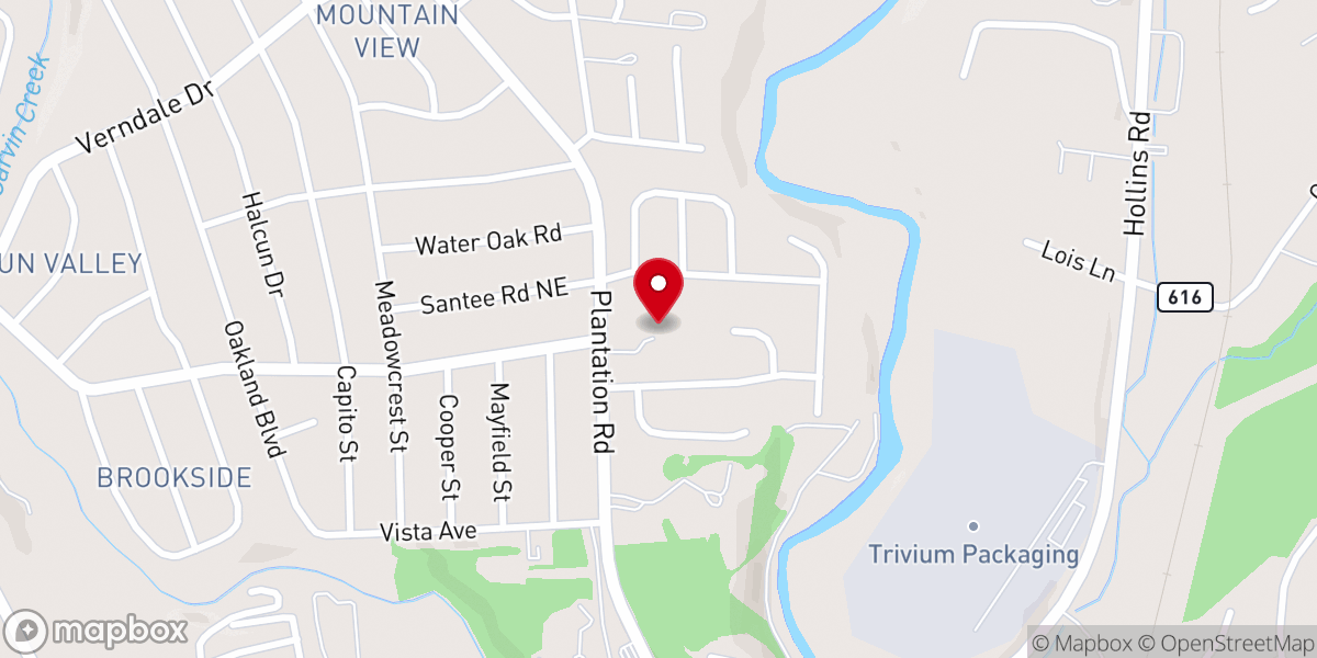 Map showing location of Plantation Road Baptist Church