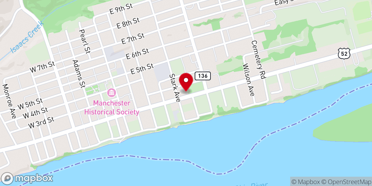Map showing location of Manchester Presbyterian Church
