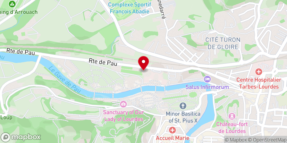 Map showing location of Chapelle du Carmel de Lourdes
