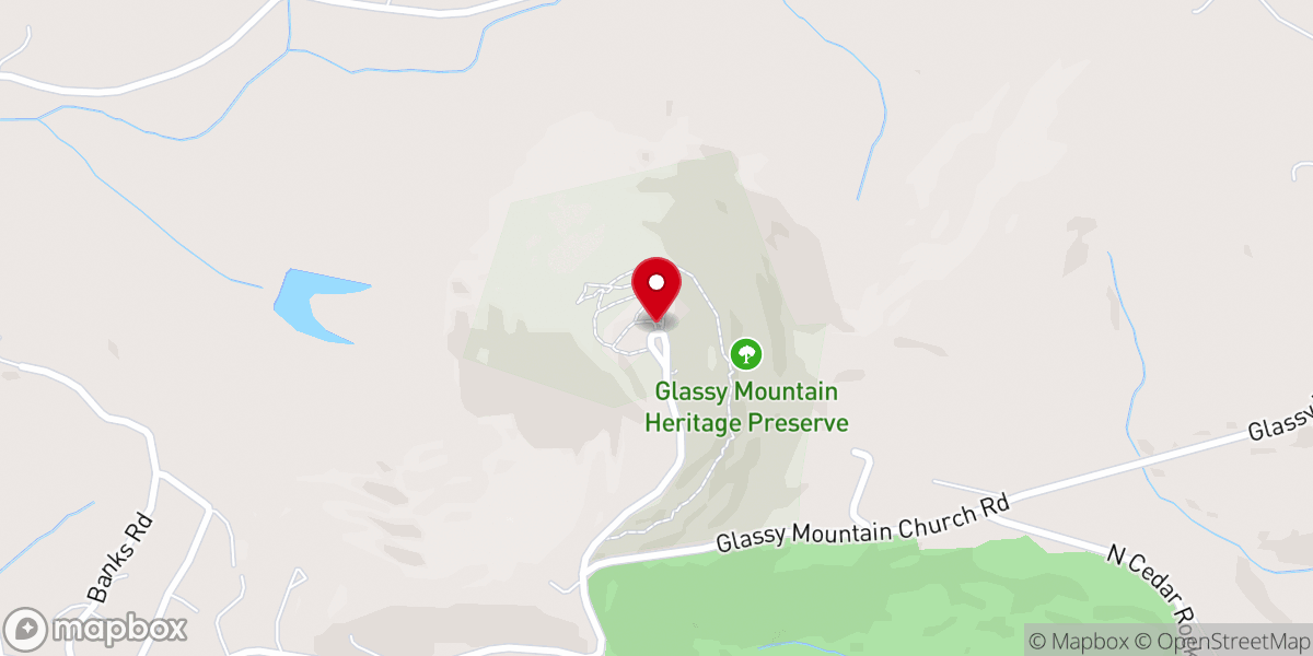 Map showing location of Glassy Mountain Heritage Preserve