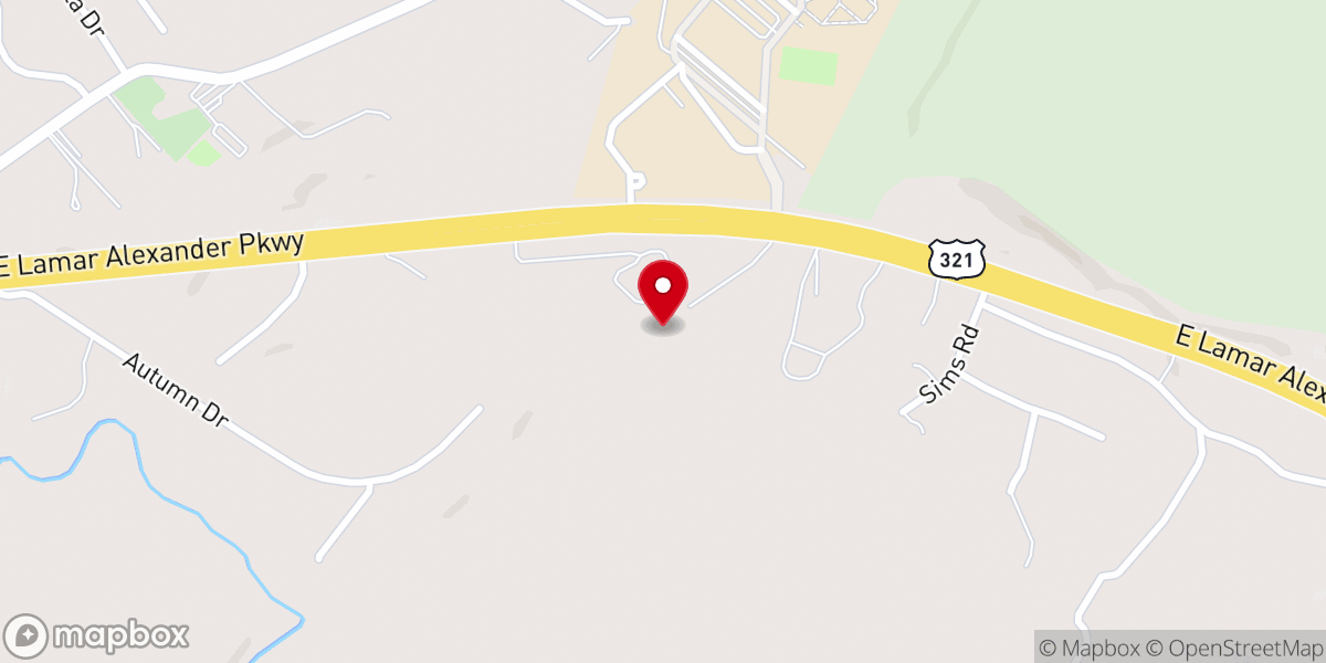 Map showing location of Smoky Mountain Methodist Trinity House