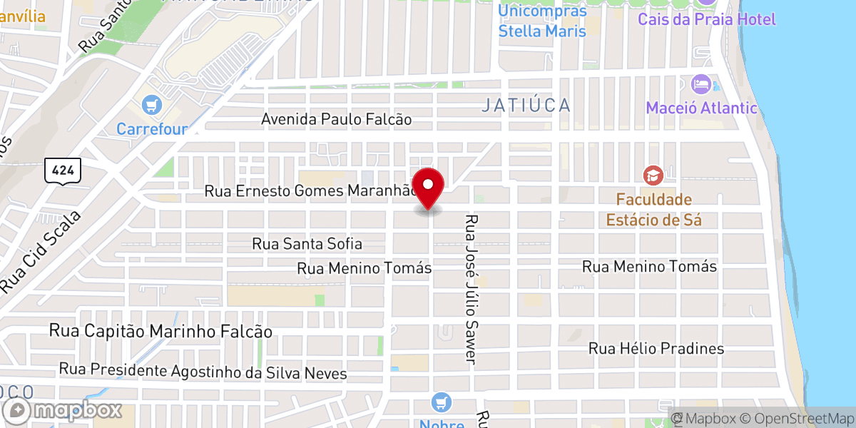Map showing location of Igreja Batista Praia