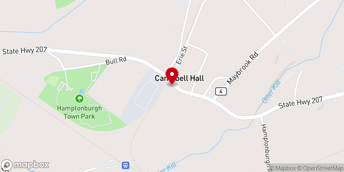 Map showing location of Campbell Hall General Store