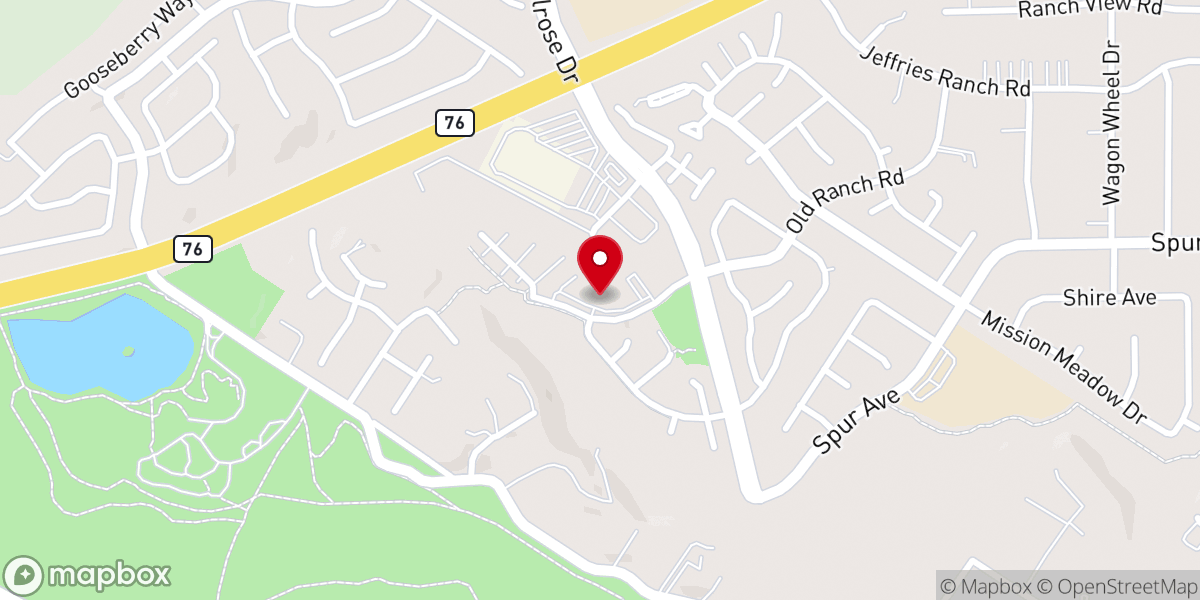 Map showing location of San Luis Rey Valley United Methodist Church