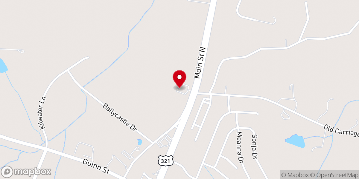 Map showing location of Clover Liberty Pentecostal Church