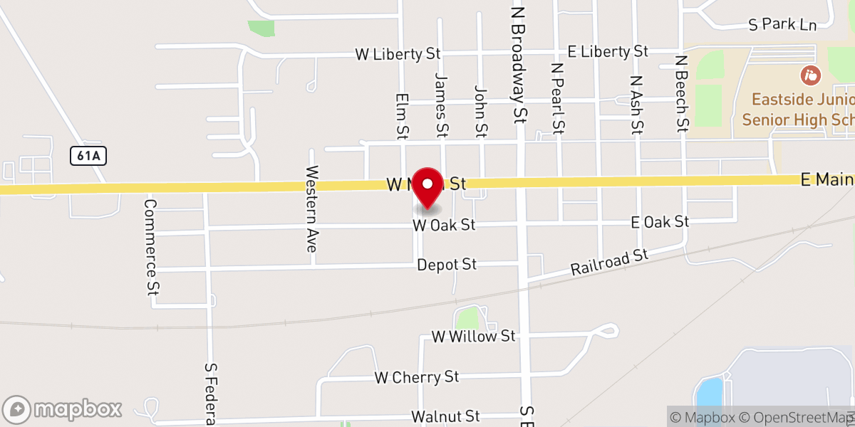 Map showing location of Eastpoint Community Church