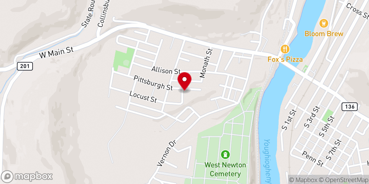 Map showing location of Wesleyan Nazarene Church