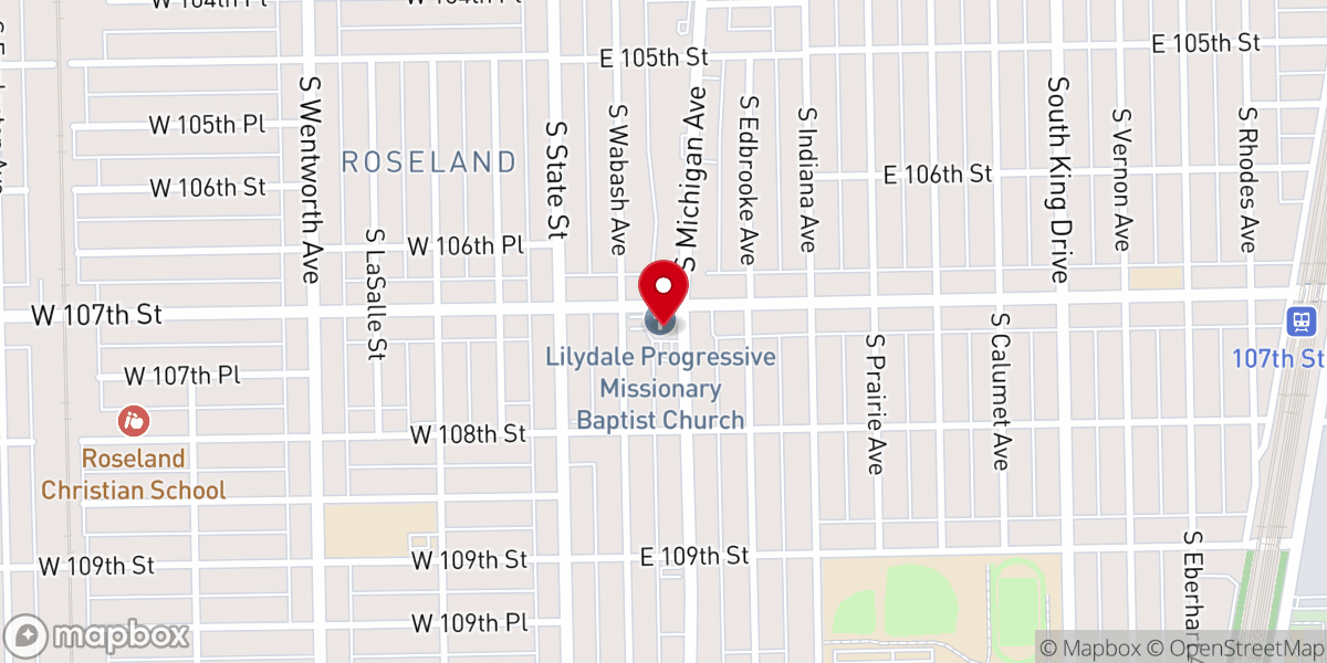 Map showing location of Lilydale Progressive Baptist Church