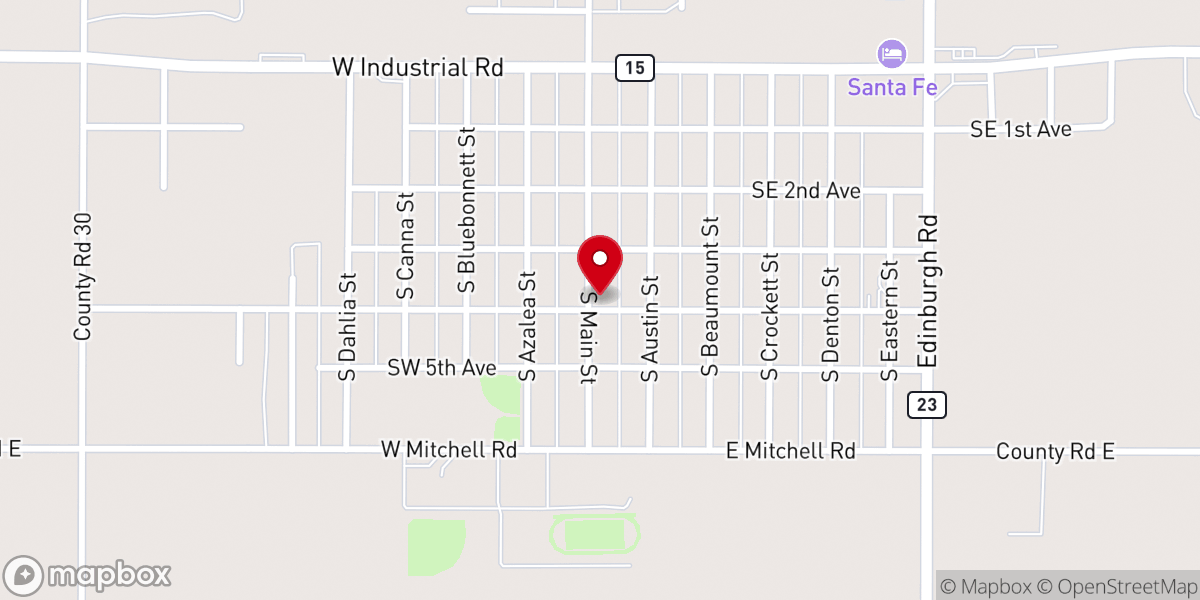 Map showing location of Booker Church Of Christ