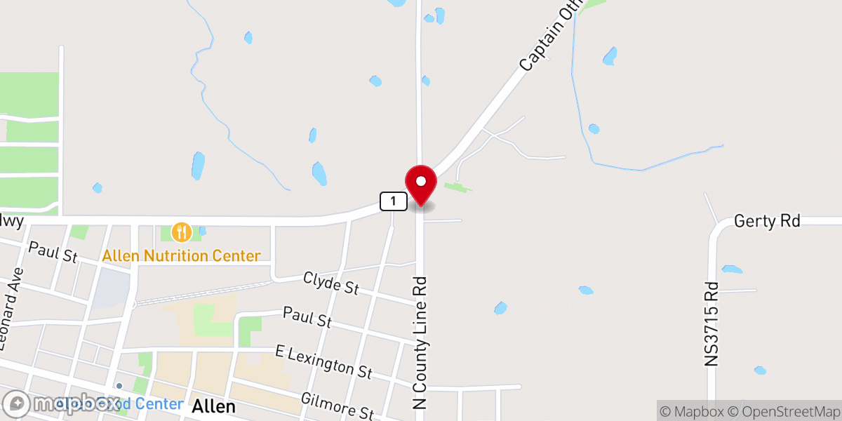 Map showing location of Bethel Free Will Baptist Church