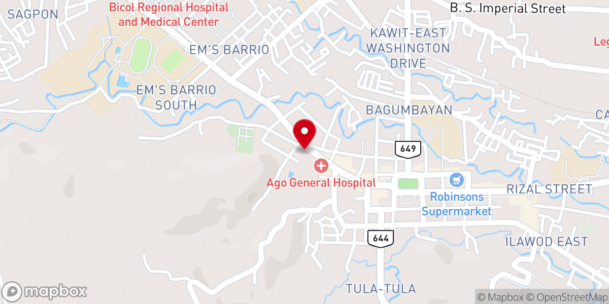 Map showing location of Church of the Nazarene