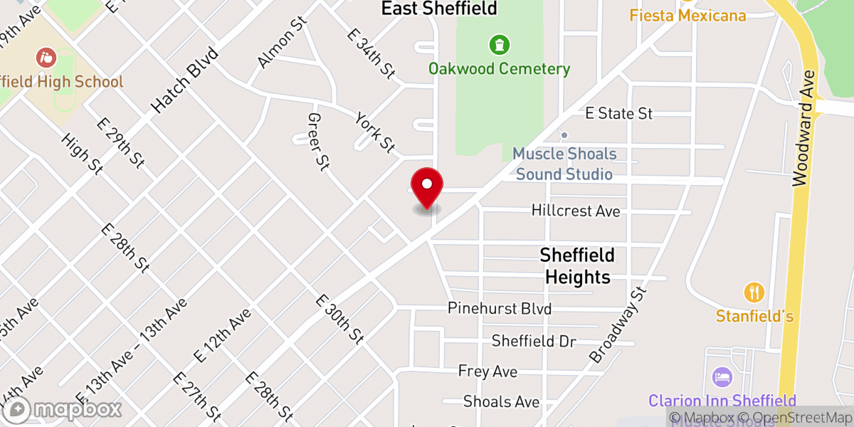 Map showing location of The Chapel on Oakwood