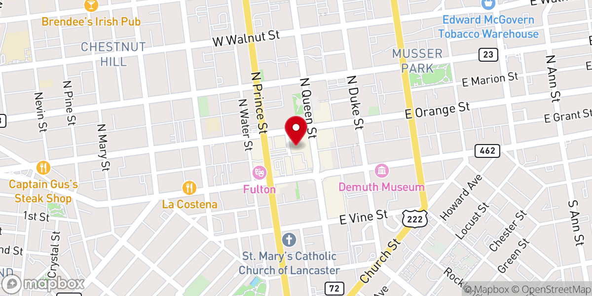 Map showing location of Living Faith Lancaster