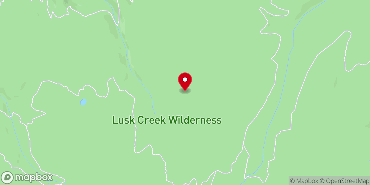 Map showing location of Lusk Creek Wilderness