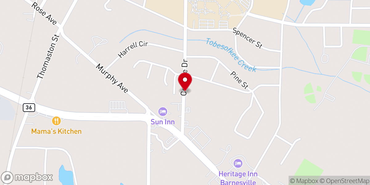Map showing location of Church of Christ