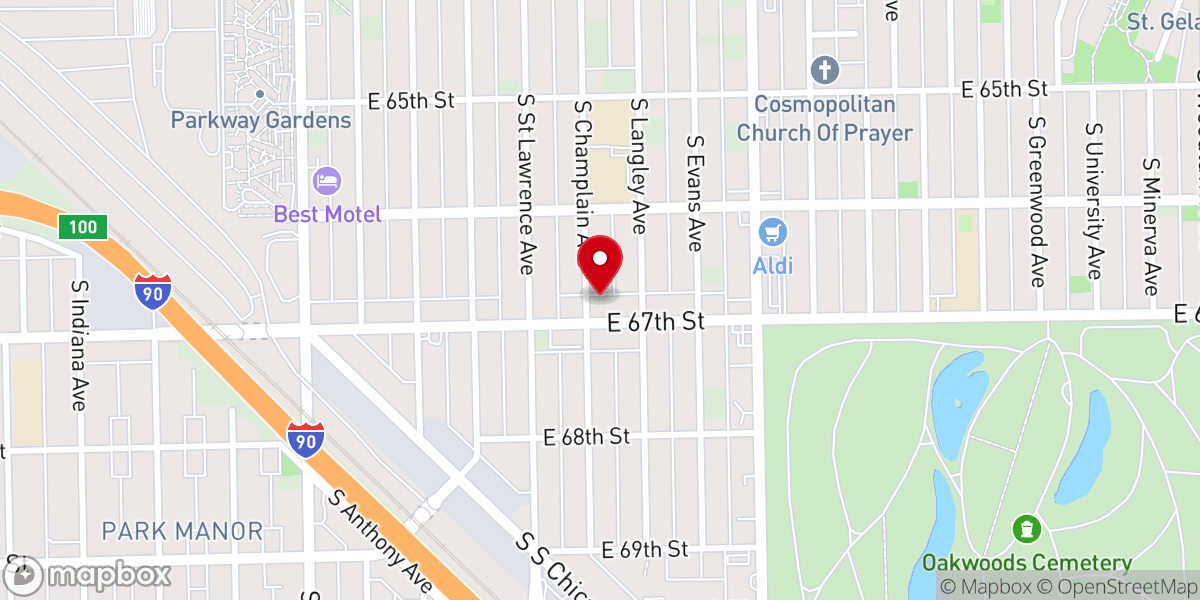 Map showing location of Greater Unity Missionary Baptist Church