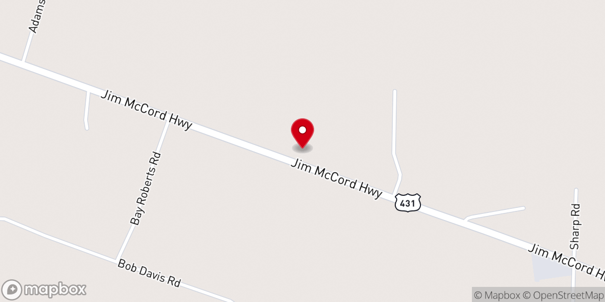 Map showing location of Rocky Point Church of Christ
